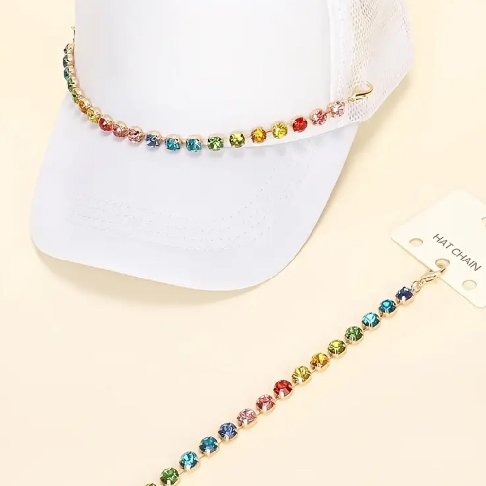 Colorful Gem Chain for Ball caps